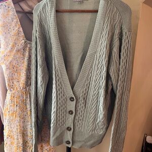 Sage green Knit Cardigan
